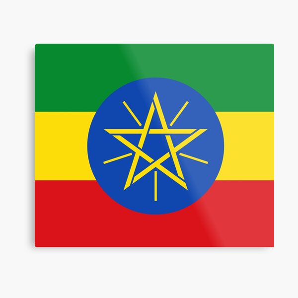 Ethiopia Flag - Ethiopian Sticker Metal Print