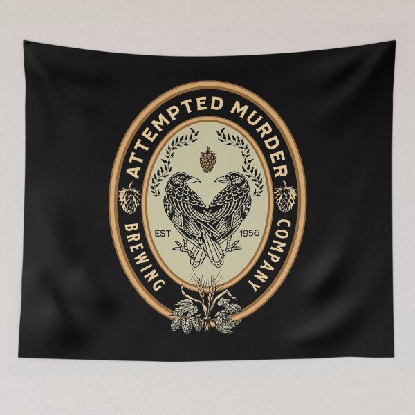 Item preview, Attempted Murder Brewing Company Beer Logo Crows & Ravens designed and sold by itsrturn.