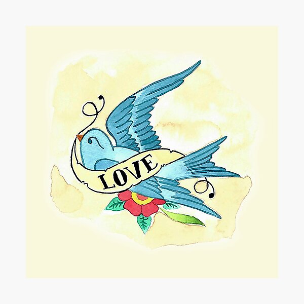 Blue Bird Tattoo Photographic Prints for Sale | Redbubble