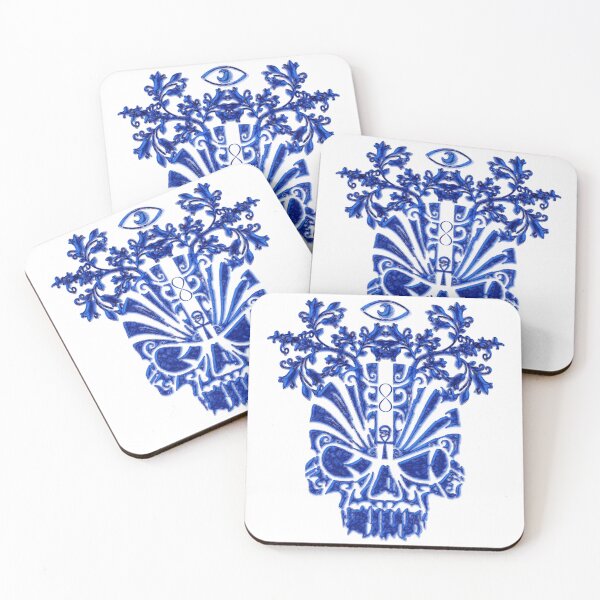 Item preview, 1111 Metallic Blue Floral Skull Of Renewal  designed and sold by DesignLust.