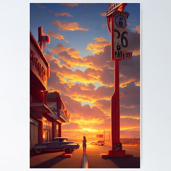 Item preview, Route 66 Sunset Town designed and sold by 90snerd.