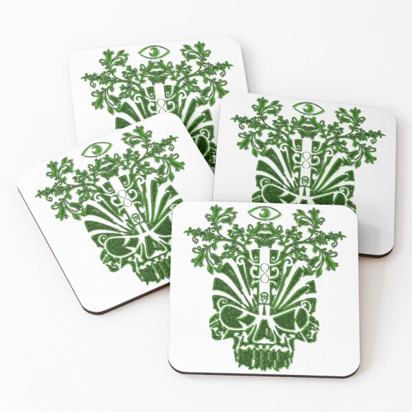Item preview, 1111 Metallic Green Floral Skull Of Renewal  designed and sold by DesignLust.