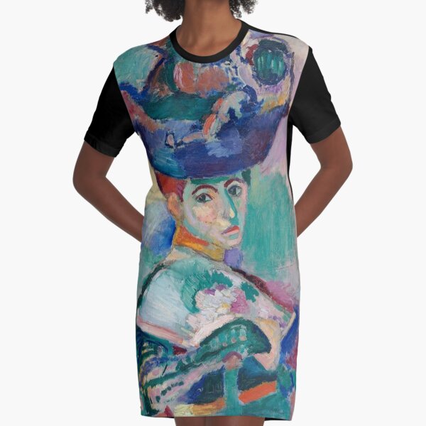 Woman with a Hat - Henri Matisse Graphic T-Shirt Dress