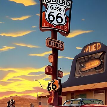 Artwork thumbnail, Nostalgia: Route 66 Sunset Town by 90snerd