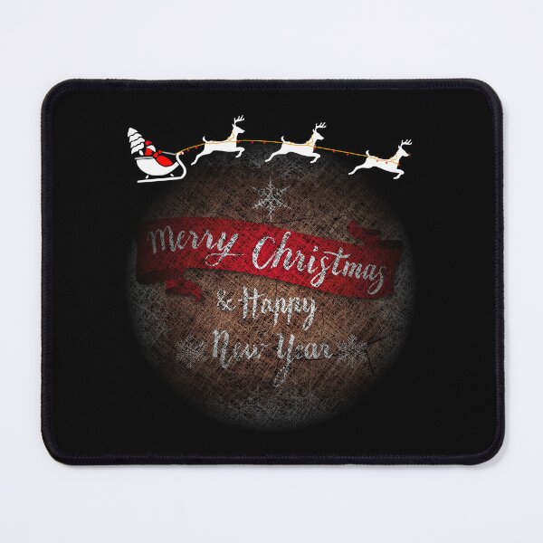 Item preview, Santa Claus And Reindeer Flying Above A Vignette Scribble Art Design - Merrry Christmas & Happy New Year designed and sold by Oaks Creations.