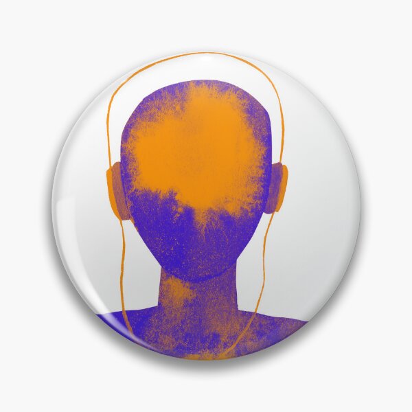 Item preview, Meditation Man Head Orange/Blue designed and sold by RealmsBeyond.