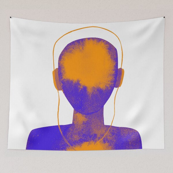 Item preview, Meditation Man Head Orange/Blue designed and sold by RealmsBeyond.
