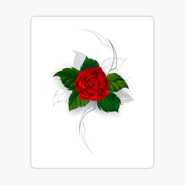 Item preview, Blooming red rose ( Tattoo style ) designed and sold by Blackmoon9.