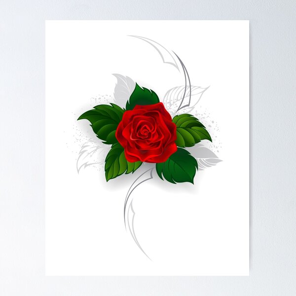 Item preview, Blooming red rose ( Tattoo style ) designed and sold by Blackmoon9.