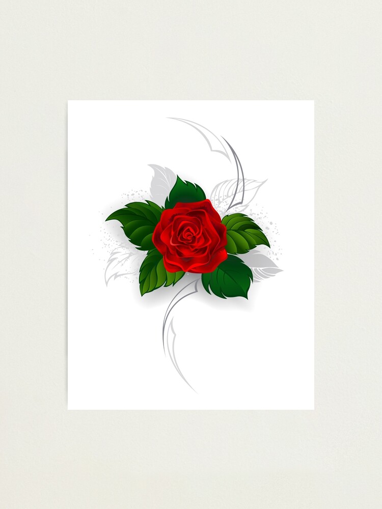 Vintage Red Blooming Roses - Traditional Rose Tattoo