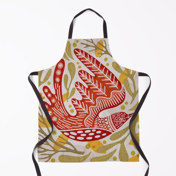 Item preview, Red Folk Bird in Flight designed and sold by cindytomczyklee.
