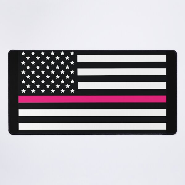 Black American Flag Patch With Pink Line Patch