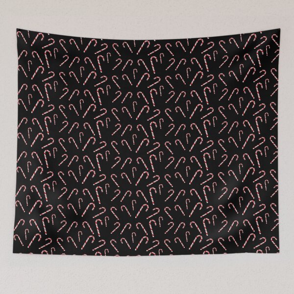 Item preview, Candy Cane Random Pattern - Black Background designed and sold by houseofwray.