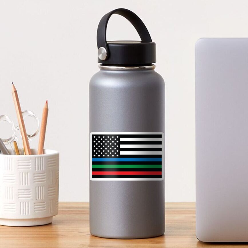 "blue green red american flag, American flag withblue green and red