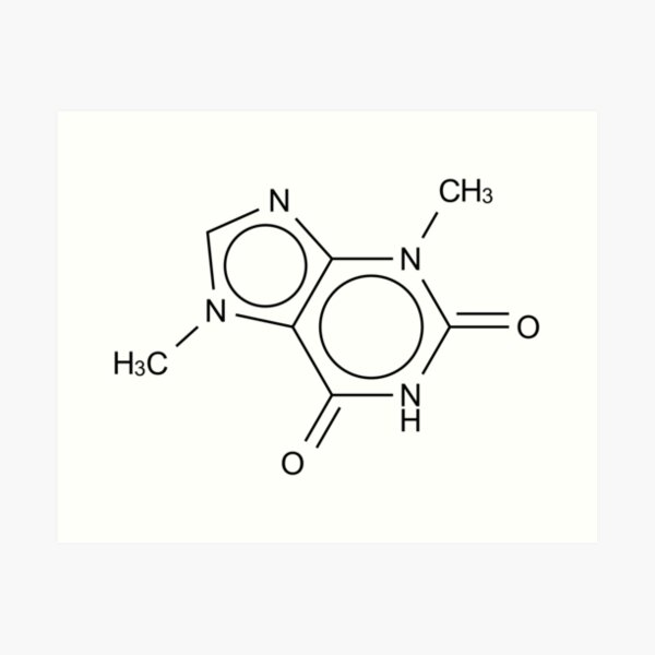 Aperçu de l'œuvre molécule chimique théobromine créée et vendue par Girih.