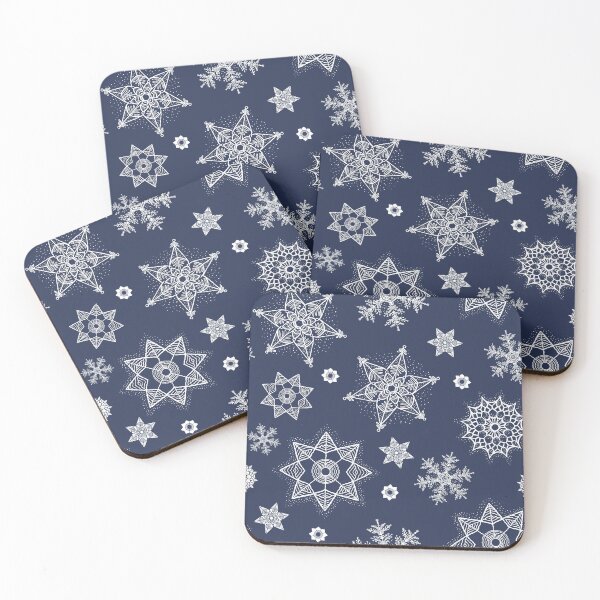 Item preview, Christmas blue and white snow pattern. Hand-drawn boho snowflakes trendy pattern. designed and sold by ChrisiMM.