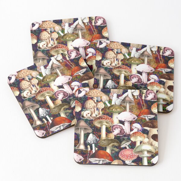 Item preview, Cool Vintage mushrooms garden, shrooms and fungi, botanical pattern, mushrooms illustration, seamless pattern, brown pattern trendy  designed and sold by ZeinabTaha.