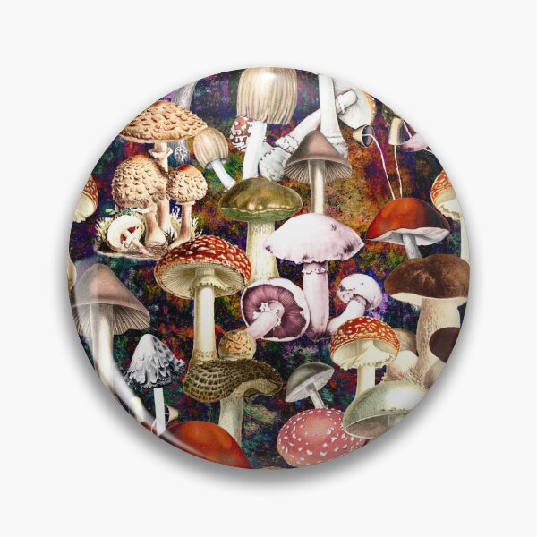 Item preview, Cool Vintage mushrooms garden, shrooms and fungi, botanical pattern, mushrooms illustration, seamless pattern, brown pattern trendy  designed and sold by ZeinabTaha.