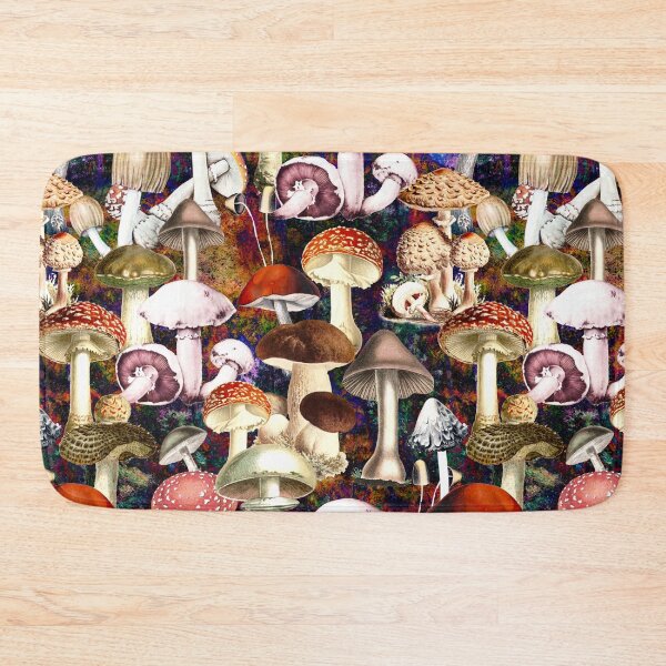 Item preview, Cool Vintage mushrooms garden, shrooms and fungi, botanical pattern, mushrooms illustration, seamless pattern, brown pattern trendy  designed and sold by ZeinabTaha.