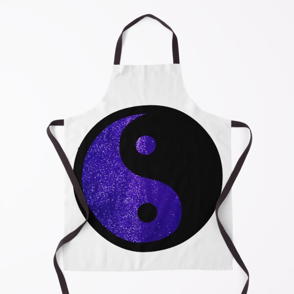 Item preview, Black Yin Yang Taijitu Symbol on Bright Blue Glitter, Choose Your Own Background, Large Sized Non-Repeating Image designed and sold by Nicolette Olivier.