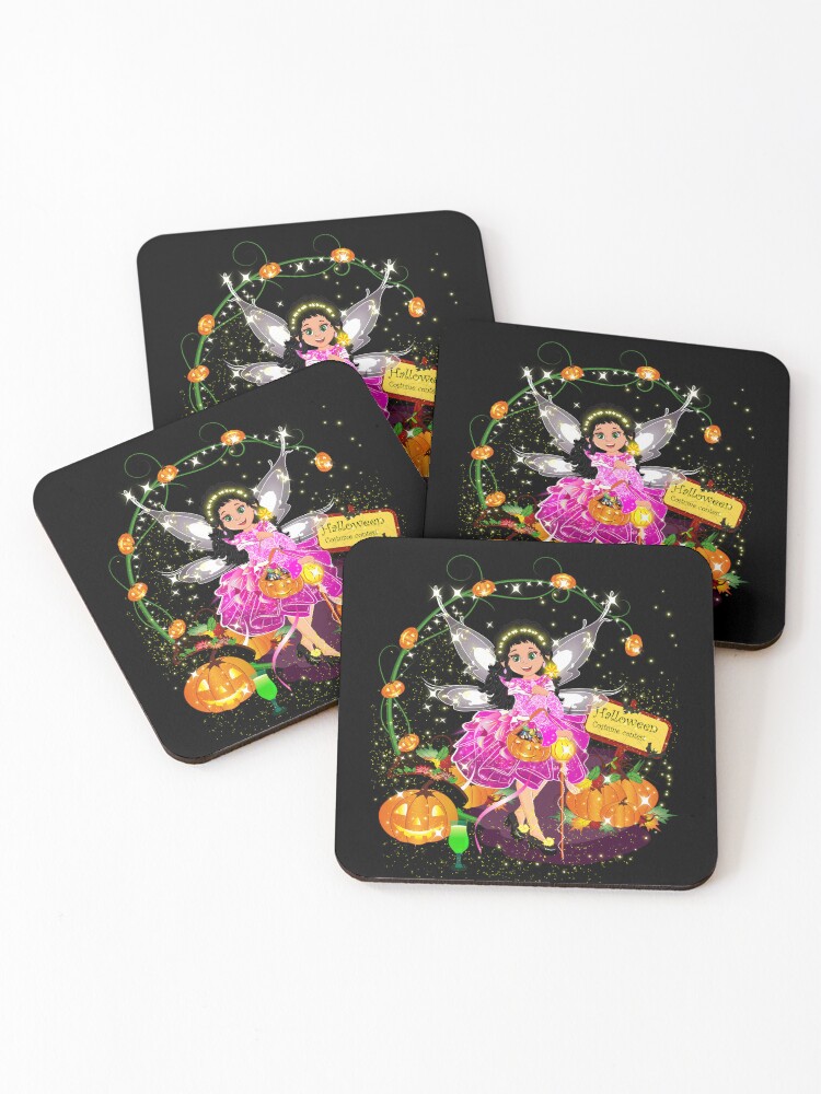 Thumbnail 1 of 5, Coasters (Set of 4), Isabella From A Magical Halloween Adventure designed and sold by FairyBookClub.