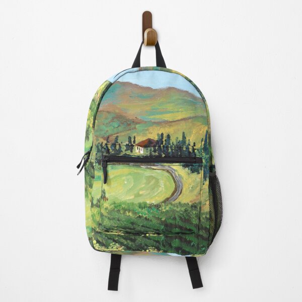 Item preview, Italy Travel Destination Italian Farm Landscape painting wine vineyard Tuscany designed and sold by LEILA ART SPACE.