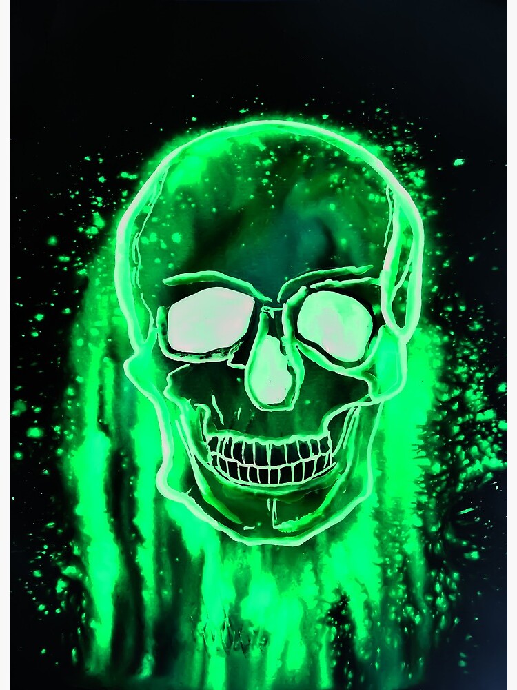 Skull, neon, green, halloween, fear, horror" Art Board Print for Sale by  julia-tar86 | Redbubble
