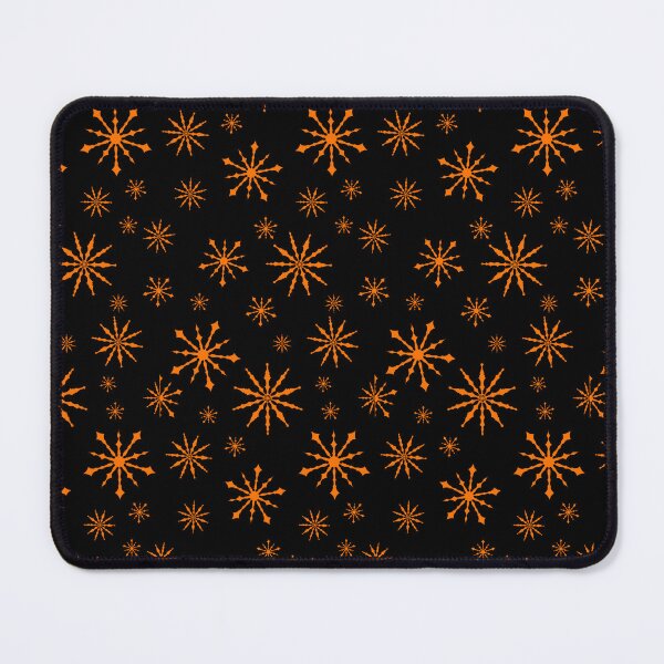 Item preview, Orange and Black Snowflake Pattern designed and sold by SilentNoiseArt.