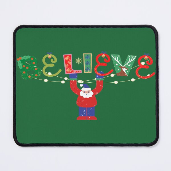 Item preview, Believe, illustration of Santa Claus on a parachute from the word believe designed and sold by Malogue.