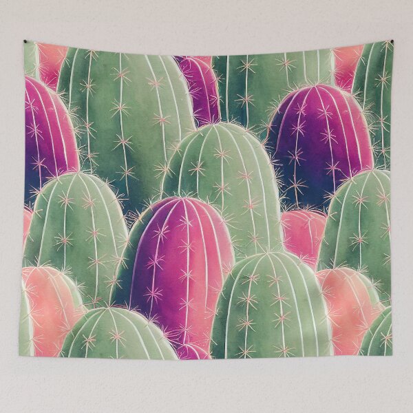Item preview, Watercolor cactus pattern texture designed and sold by DottedLinePrint.