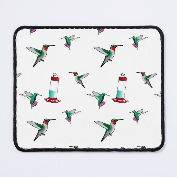 Item preview, Hummingbirds with Hummingbird Feeder Pattern - White Background designed and sold by houseofwray.
