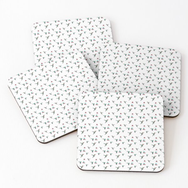 Item preview, Hummingbirds with Hummingbird Feeder Pattern - White Background designed and sold by houseofwray.