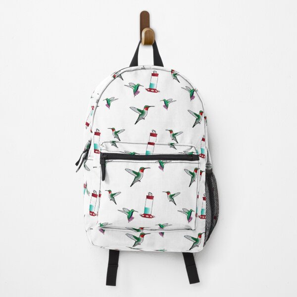 Item preview, Hummingbirds with Hummingbird Feeder Pattern - White Background designed and sold by houseofwray.