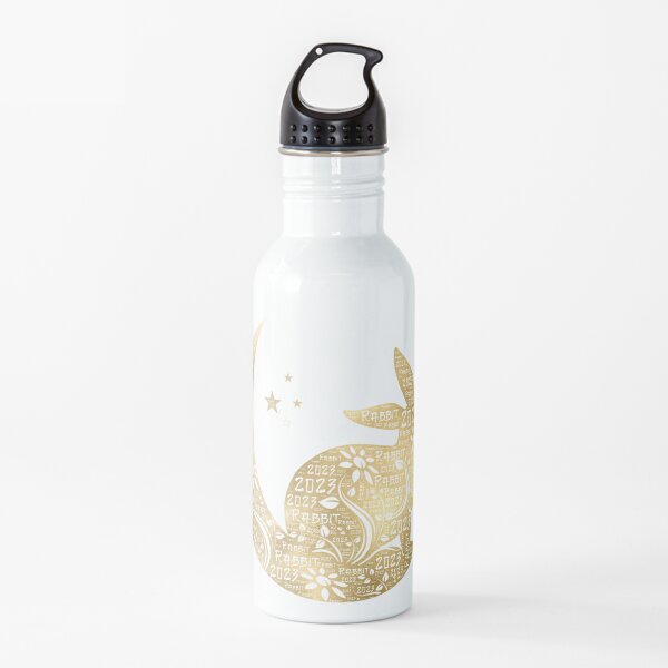 2023  - Year of the Rabbit | Chinese New Year | Gold Metallic Water Bottle