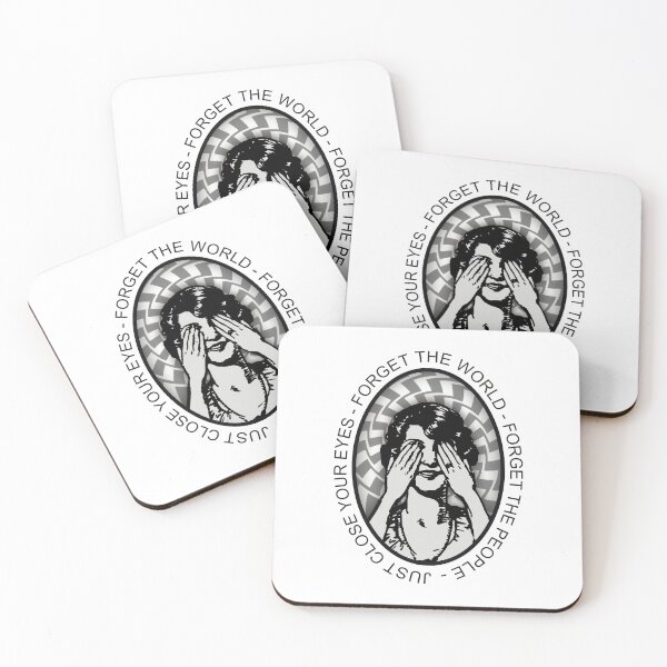 Item preview, just close your eyes - eye less girl in an oval optical illusion - Forget The World , Forget The People designed and sold by OptLuv.