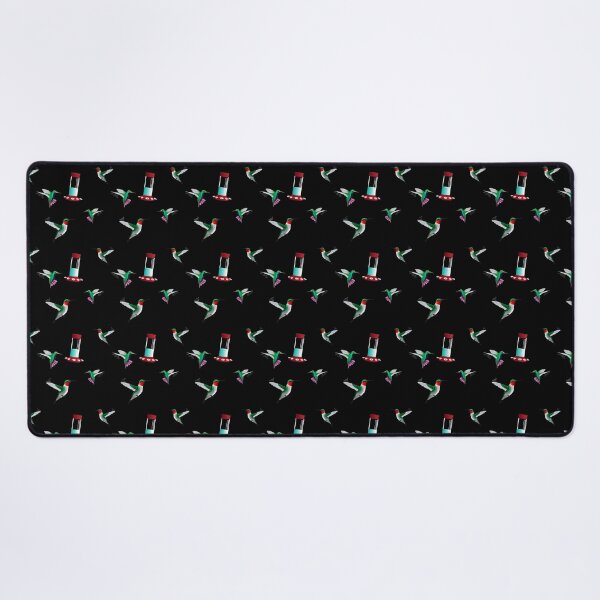 Item preview, Hummingbirds with Hummingbird Feeder Pattern - Black Background designed and sold by houseofwray.