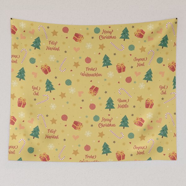 Item preview, Merry Christmas Tree & Present Pattern with Candy Canes designed and sold by MugsAndDuds.