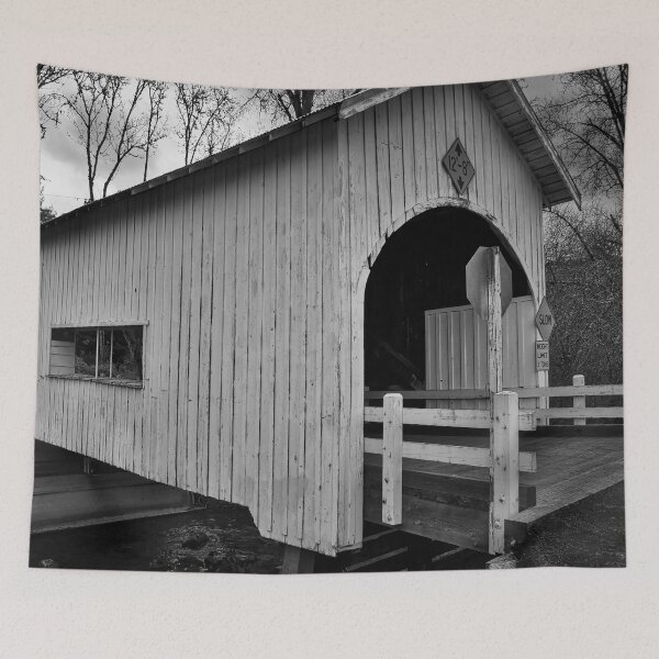Item preview, Black And White Short Covered Bridge designed and sold by KirtTisdale.