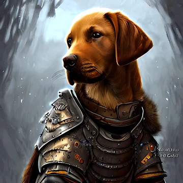 Imagen de la obra AI Generated Art, War Labrador de RabbitHoleMI
