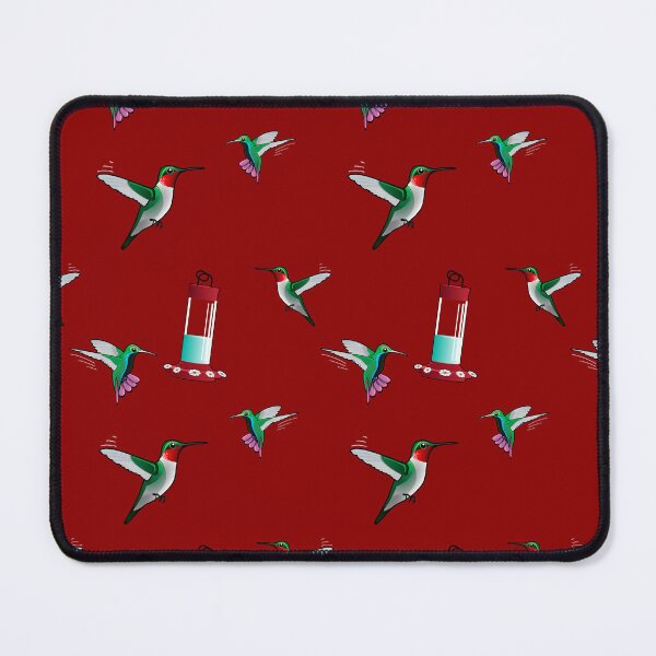 Item preview, Hummingbirds with Hummingbird Feeder Pattern - Red Background designed and sold by houseofwray.