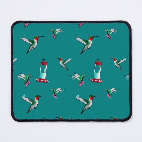 Item preview, Hummingbirds with Hummingbird Feeder Pattern - Teal Background designed and sold by houseofwray.
