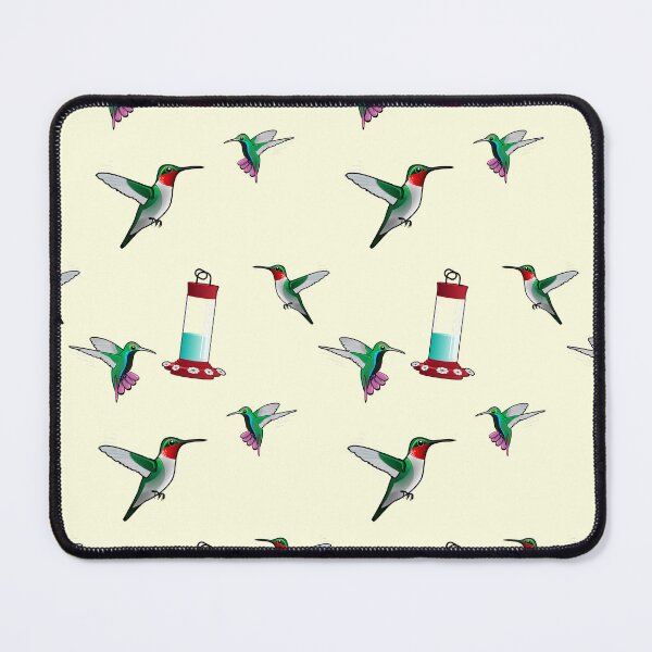 Item preview, Hummingbirds with Hummingbird Feeder Pattern - Sunny Yellow Background designed and sold by houseofwray.