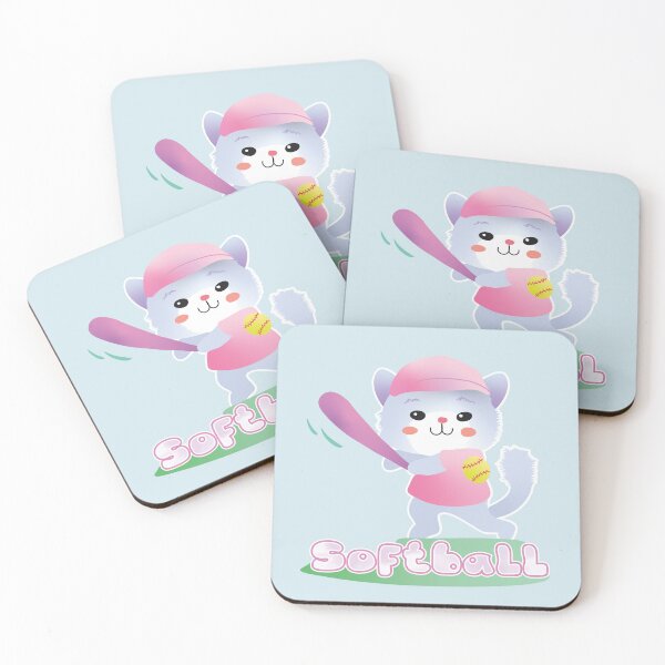 Item preview, y2k aesthetic kawaii pastel I Love Softball cat  designed and sold by Good-Find.