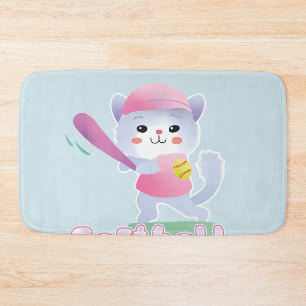 Item preview, y2k aesthetic kawaii pastel I Love Softball cat  designed and sold by Good-Find.