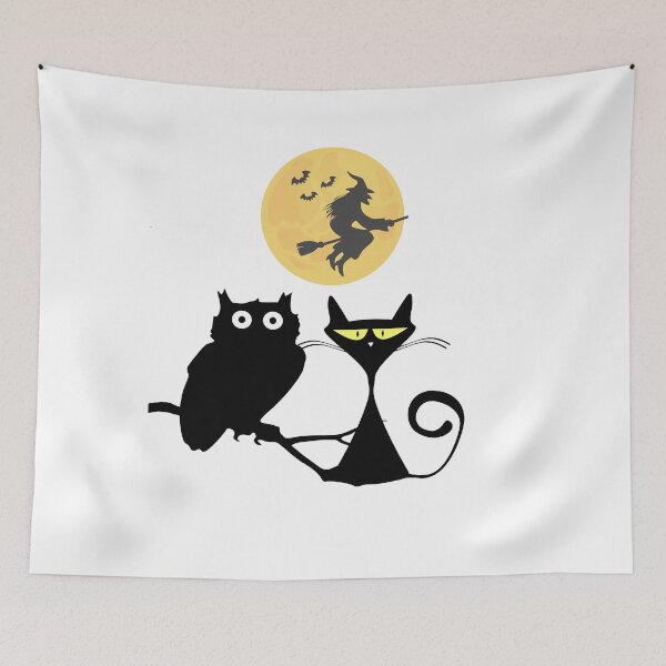 Item preview, A Cat And An Owl under the moon designed and sold by samirou99.