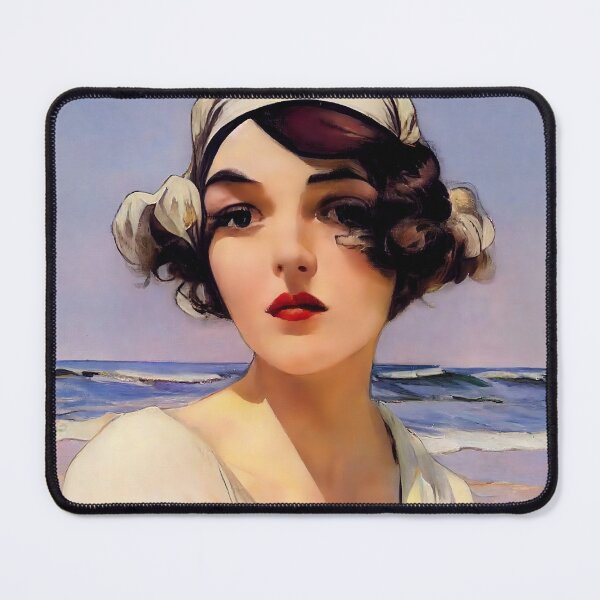 Item preview, Lady in White on the Beach designed and sold by DesArtStudio.