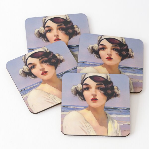 Item preview, Lady in White on the Beach designed and sold by DesArtStudio.