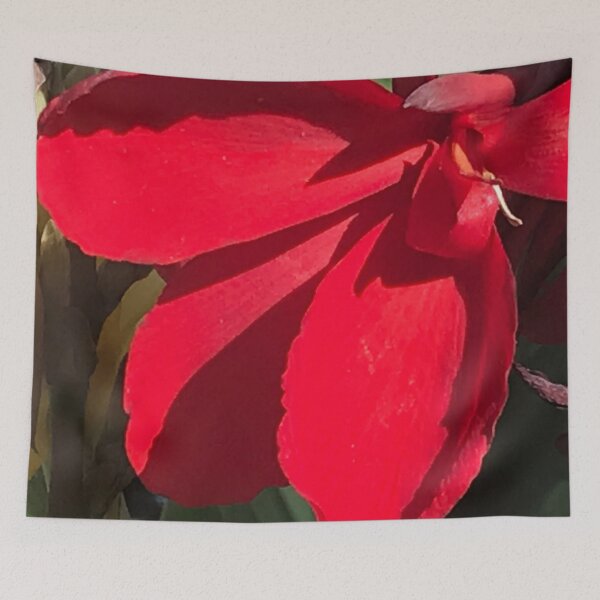 Item preview, Arte fotográfico contemporáneo de primer plano de flor roja escarlata designed and sold by DEC02.