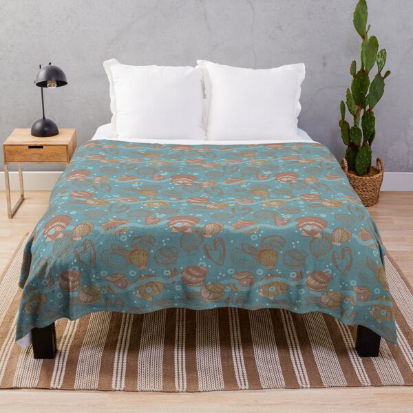 SCALLOPS floating going with the flow of the water Throw Blanket