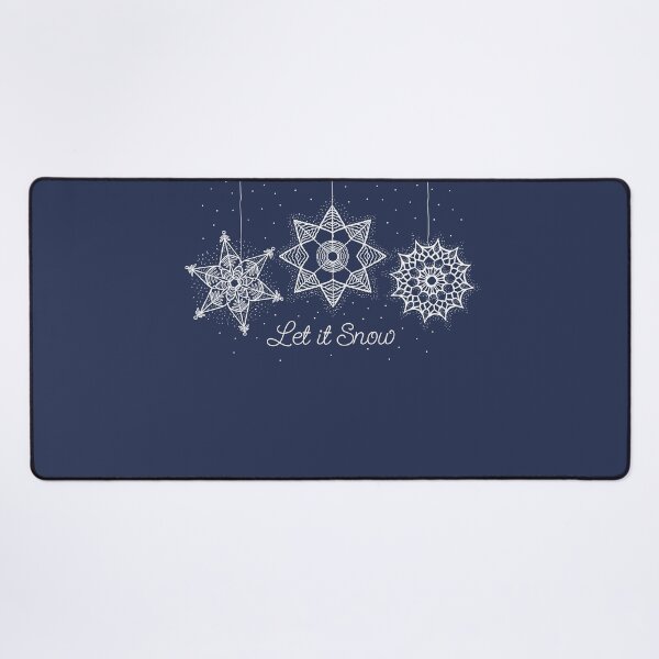 Item preview, Let it Snow Christmas white snowflake illustration. Hand-drawn macrame snowflakes trendy illustration. designed and sold by ChrisiMM.